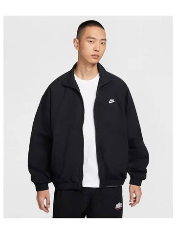 Club Oversized Woven Track Jacket Black - NIKE - BALAAN 1