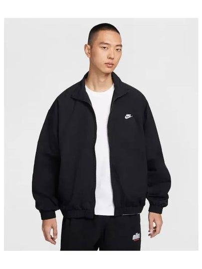 Club Oversized Woven Track Jacket Black - NIKE - BALAAN 2