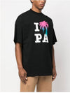 I Love Pa Classic Cotton Short Sleeve T-Shirt Black - PALM ANGELS - BALAAN 5