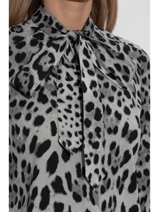 Dolce & Gabbana Silk Shirt With Animal Motif, Women's, Black - DOLCE&GABBANA - BALAAN 5