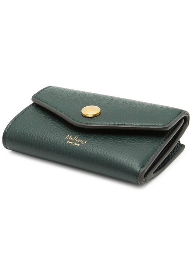 Folded Grain Leather Multi Card Wallet Green - MULBERRY - BALAAN 4