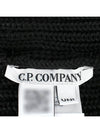 Lens Wappen Extra Fine Merino Wool Beanie Black - CP COMPANY - 7