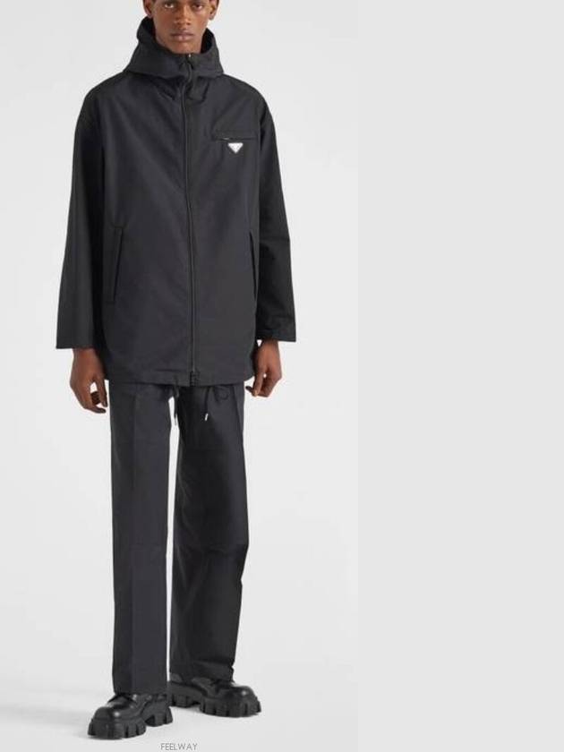 Technical Poplin Hooded Raincoat Black - PRADA - BALAAN 3