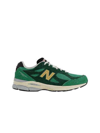 990v3 Low Top Sneakers Gold Green - NEW BALANCE - BALAAN 1