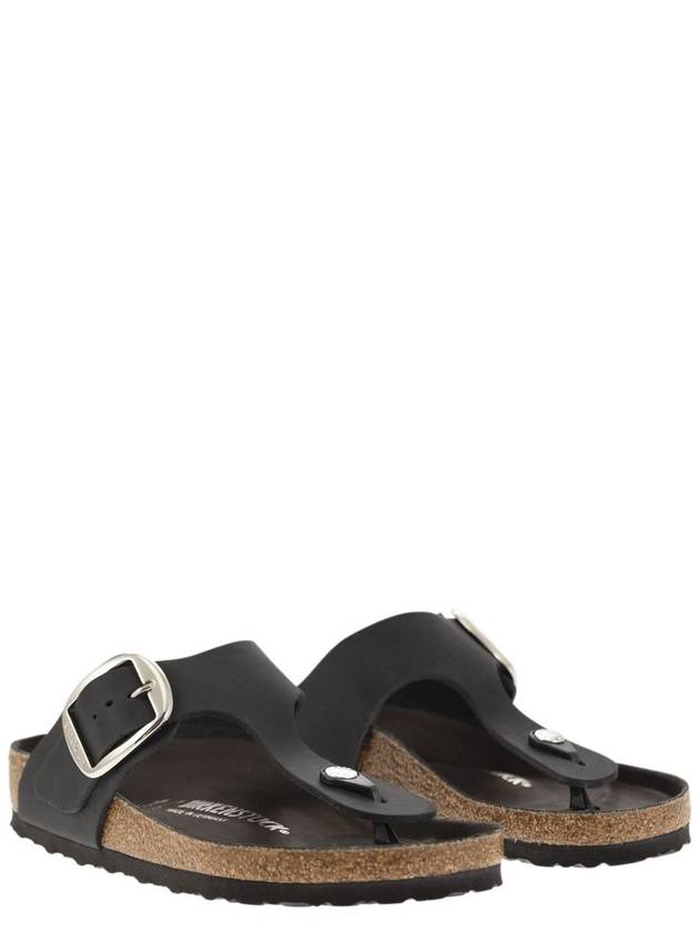 Gizeh Big Buckle Natural Leather Flip Flop Black - BIRKENSTOCK - BALAAN 5