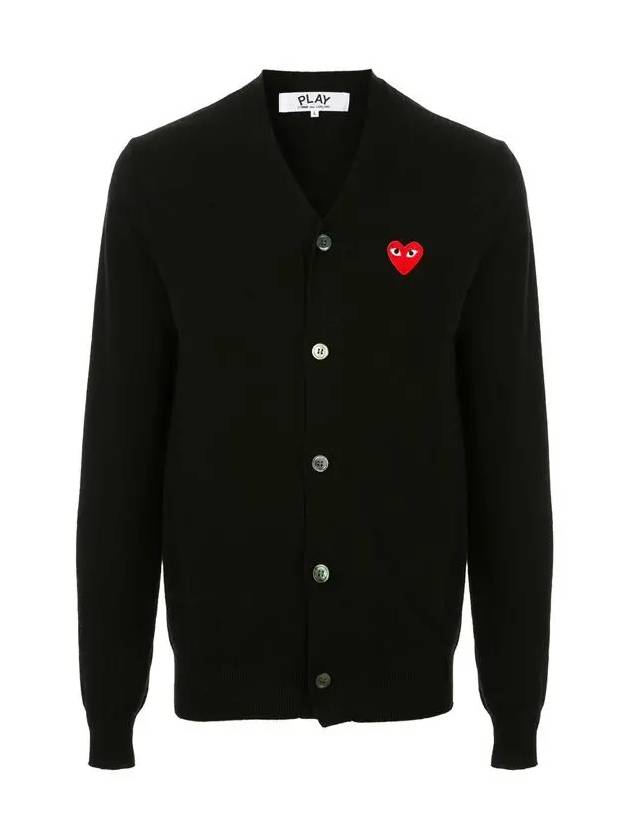 Red Waffen Vneck Cardigan Black AZ N008 051 1 - COMME DES GARCONS - BALAAN 1