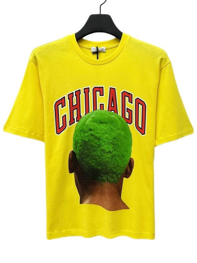 Chicago Graphic Printed Crew Neck Short Sleeve T-Shirt Yellow - IH NOM UH NIT - BALAAN 2