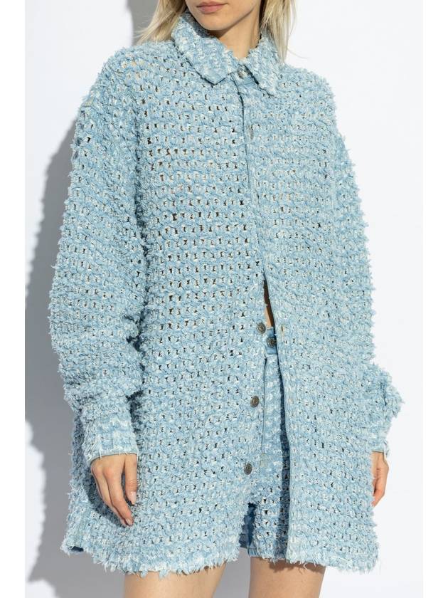 Stella McCartney Lace Oversize Shirt, Women's, Blue - STELLA MCCARTNEY - BALAAN 3