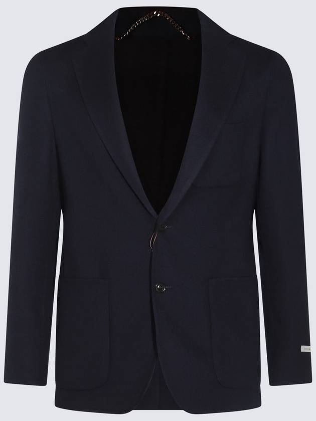 Canali Blue Wool Casual Jacket - CANALI - BALAAN 1