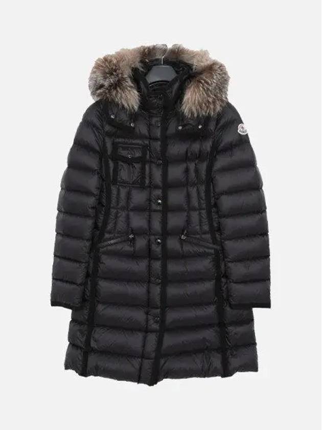 Herminfur patch logo hooded fur long padded women s jacket 1C51601 53048 999 HERMIF 1039876 - MONCLER - BALAAN 1