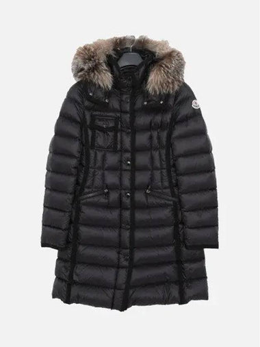 Herminfur patch logo hooded fur long padded women s jacket 1C51601 53048 999 HERMIFUR 270697 1039876 - MONCLER - BALAAN 1