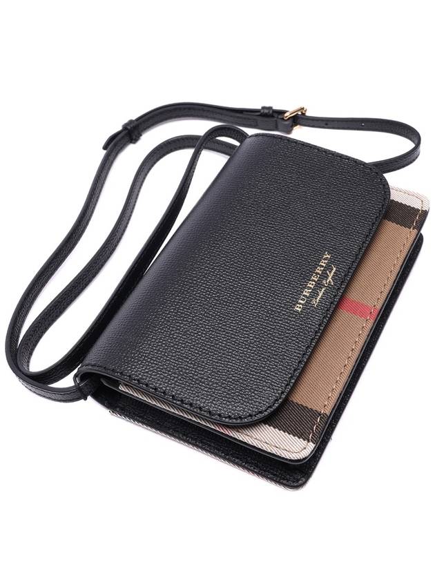 Hampshire House Check Crossbody Bag Black - BURBERRY - BALAAN 6