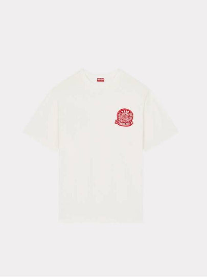 Draw Varsity Embroidered Cotton Short Sleeve T-shirt White - KENZO - BALAAN 2