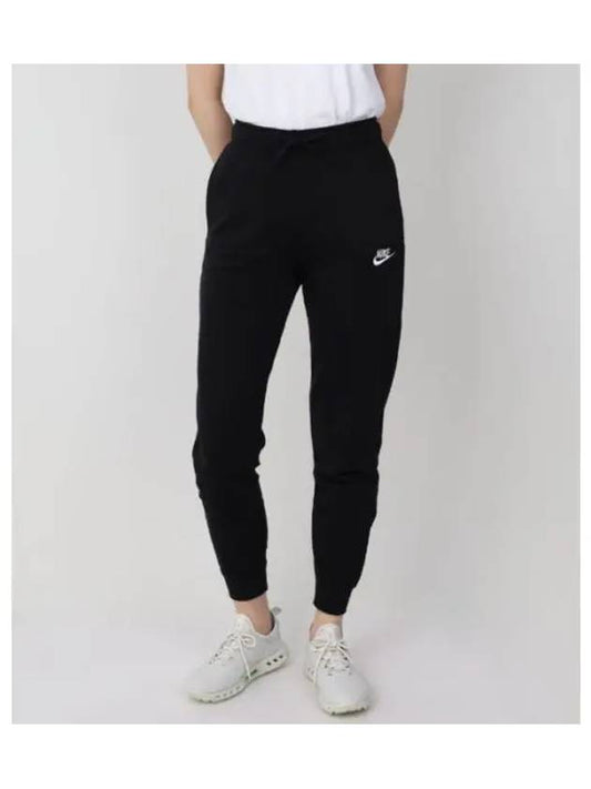 Women's Sportswear Club Fleece Mid-Rise Jogger Track Pants Black - NIKE - BALAAN 2