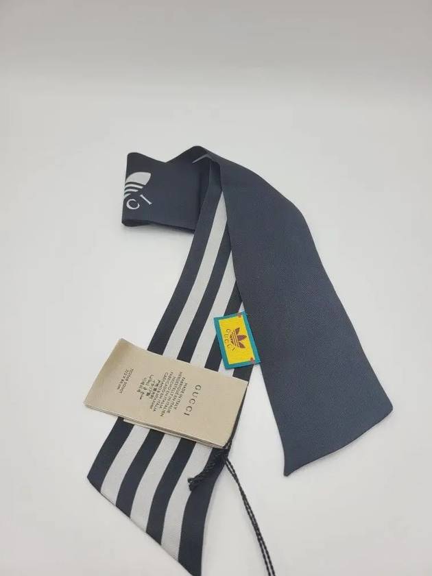 x Adidas Striped Silk Neck Bow Scarf 703568 - GUCCI - BALAAN 4