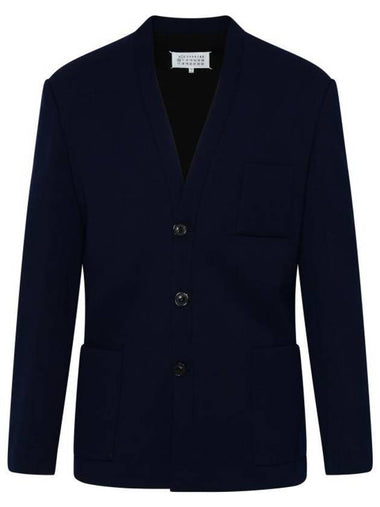 Men's Milano Stitch Wool Jacket Navy - MAISON MARGIELA - BALAAN 1