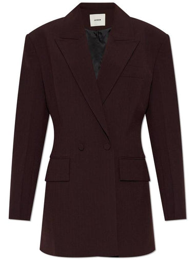 Aeron Blazer With Striped Pattern Motive, Women's, Brown - AERON - BALAAN 1