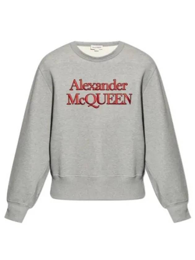 Embroidery Logo Sweatshirt Grey - ALEXANDER MCQUEEN - BALAAN 2