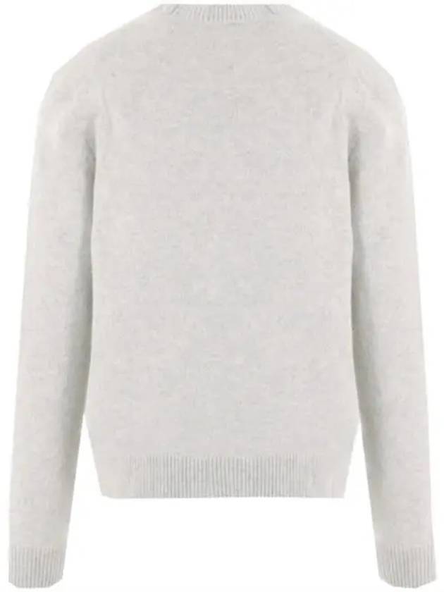 Baby Fox Patch V-neck Cardigan Light Grey - MAISON KITSUNE - BALAAN 3