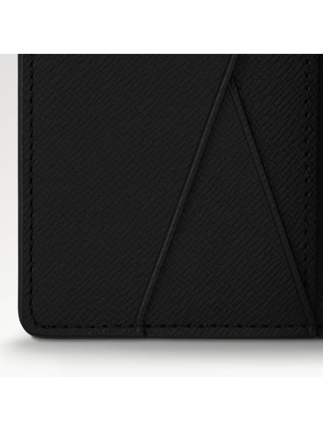 Pocket Organizer Taiga Leather Card Wallet Black - LOUIS VUITTON - BALAAN 7