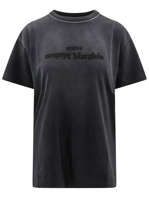 Reverse Logo Short Sleeve T-Shirt Washed Black - MAISON MARGIELA - BALAAN 2