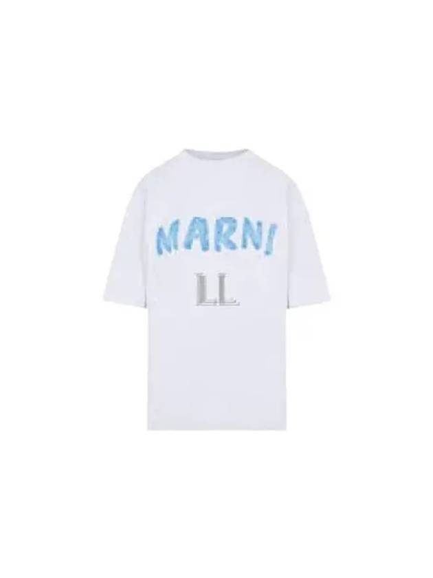 Logo Lettering Boxy Fit Short Sleeve T-Shirt White - MARNI - BALAAN 2