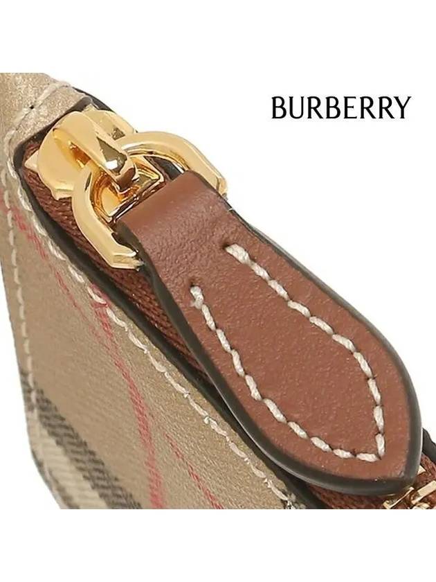 Vintage Check Leather Zipped Card Wallet Beige - BURBERRY - BALAAN 7