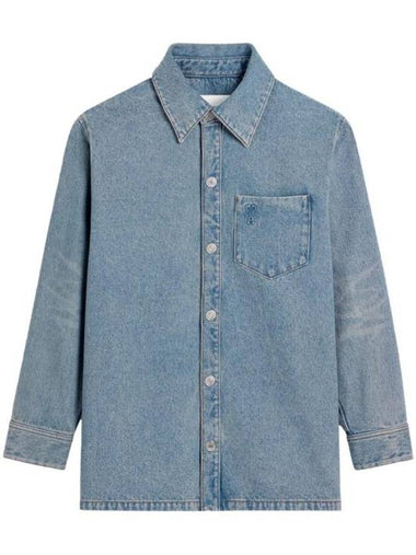 De Coeur Over Denim Shirt Blue - AMI - BALAAN 1