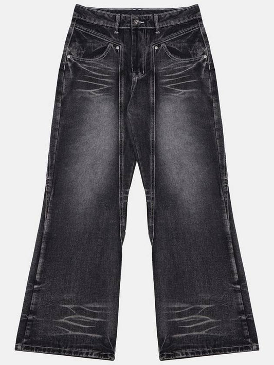 IKALOOK Black Wash Wide Loose Fit Denim BJN107 - IKALOOOK - BALAAN 1