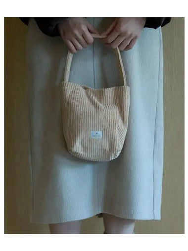 Corduroy Micro Tote Bag Light Beige S24FWFTB62 - SNOW PEAK - BALAAN 1