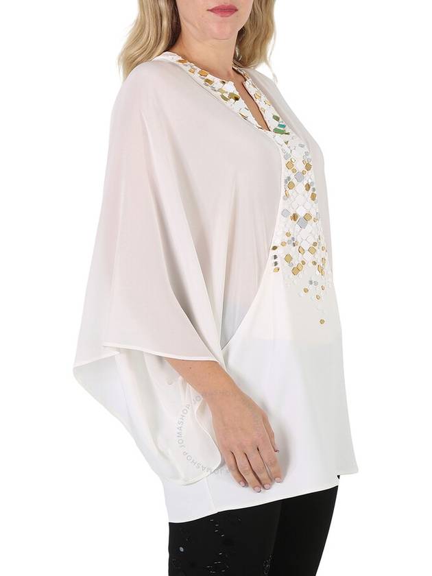 Roberto Cavalli Ladies White / Gold Mirror Snake Embellished Kaftan, Brand Size 38 (US SIze 4) - ROBERTO CAVALLI - BALAAN 3