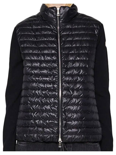 Women's High Neck Wool Padded Cardigan Black - MONCLER - BALAAN 2