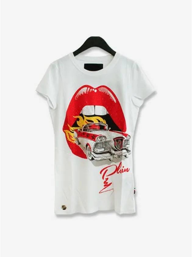 Women's Short Sleeve T-Shirt White WTK0020 PJY002N A 11 - PHILIPP PLEIN - BALAAN 1