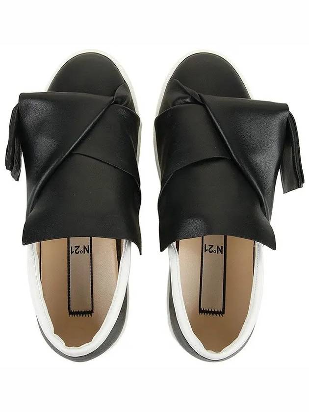 Leather Bow Slip-On Black - Nº 21 - BALAAN 5