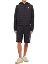 Logo Patch Knit Goose Padded Cardigan Black - MONCLER - BALAAN 6