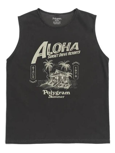 ALOHA PIGMENT DYED SLEEVELESS BLACK - POLYGRAM - BALAAN 1