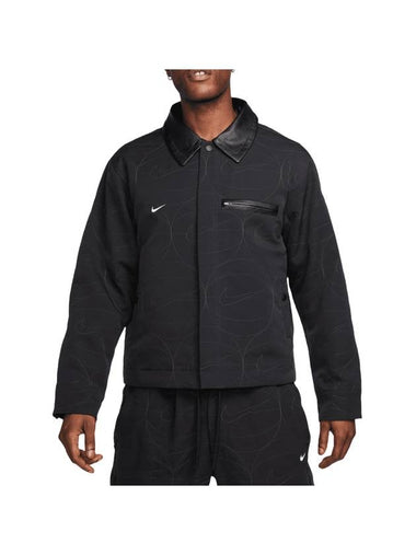 Woven Basketball Zip Up Jacket Black - NIKE - BALAAN 1