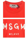 20SS 2841MDA68 207298 10 Paint Logo Milano Round Short Sleeve Dress Orange White Women’s T-shirt TFN - MSGM - BALAAN 6