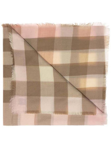 Check Cashmere Scarf Light Pink - BURBERRY - BALAAN.