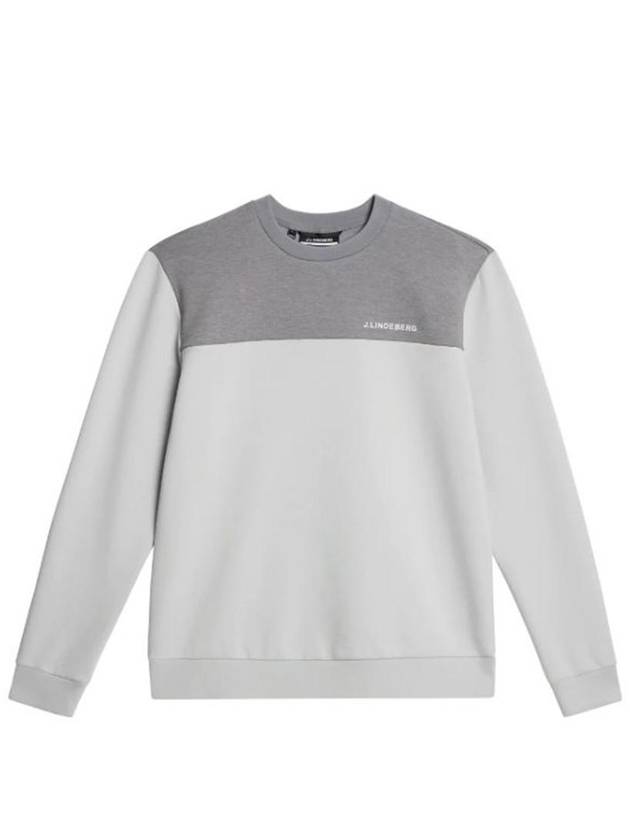 Men's Jeff Crewneck Polyester Sweatshirt Light Melange Grey - J.LINDEBERG - BALAAN 2