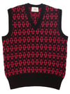 Men's Heart Logo Knit Vest Black Purple - AMI - BALAAN 1