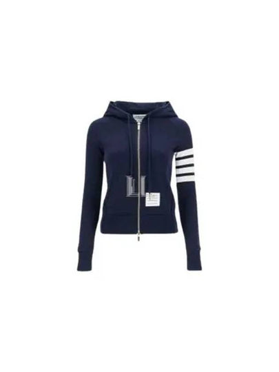 Engineered 4-Bar Stripe Loopback Jersey Knit Zip Up Hoodie Navy - THOM BROWNE - BALAAN 2