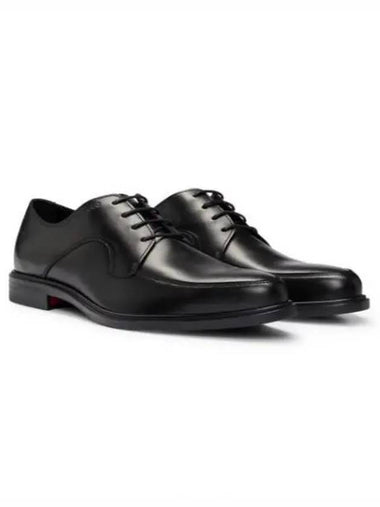 Embossed Logo Portuguese Leather Derby Black - HUGO BOSS - BALAAN 1