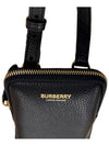 Phone pouch cross bag 80840401 black leather gold logo - BURBERRY - BALAAN 3