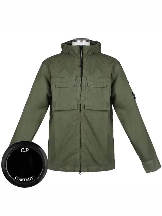 Heavy Poplin Emerized Shirt Hooded Jacket Green - CP COMPANY - BALAAN 2