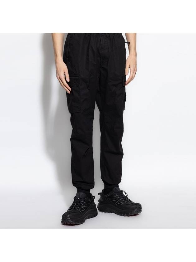 Stretch Cotton Tela Paracadute Straight Pants Black - STONE ISLAND - BALAAN 5