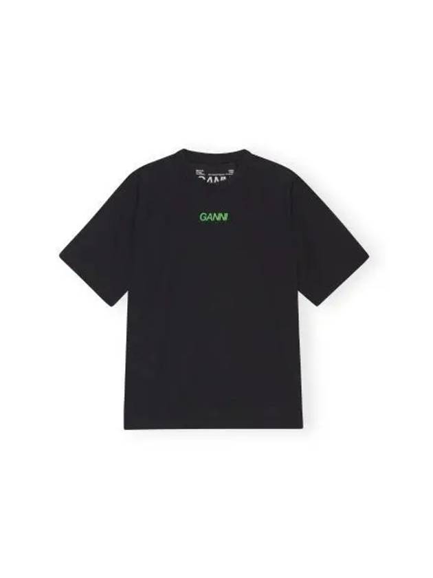 Active Mesh Short Sleeve T-Shirt Black - GANNI - BALAAN 2