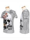 Skull Graphic Print Short Sleeve T-Shirt Gray - PHILIPP PLEIN - BALAAN 2