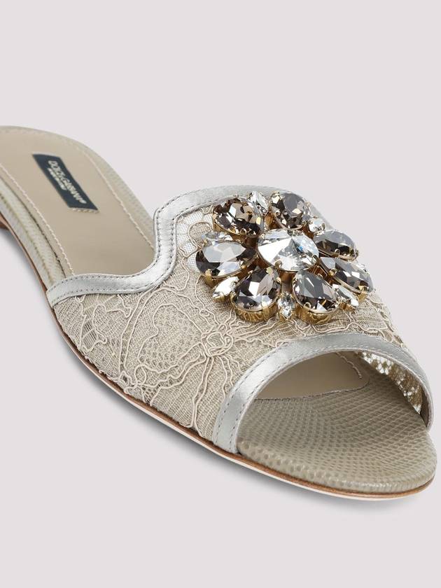 crystal flower lace sandals beige - DOLCE&GABBANA - BALAAN 5