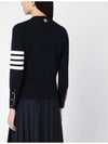 4-Bar Milano Stitch Crew Neck Knit Top Navy - THOM BROWNE - BALAAN 3